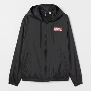 H&M Black Marvel Windbreaker Jacket